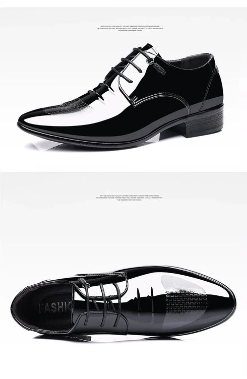 Elegant Oxford Leather Shoes for Men - Breathable and Comfortable Formal Flats for Office, Weddings, and Daily Wear - Perfect Plus Size Business Footwear with Pointed Toe Design